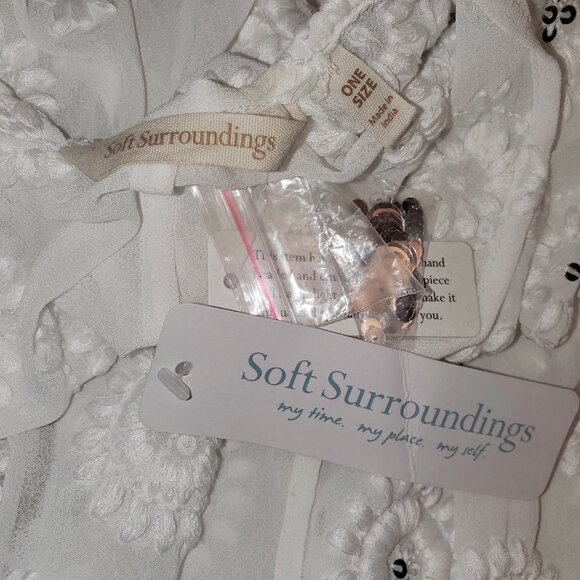 Soft Surroundings Athena Embroidered Sequin Tassel Kimono Topper - Picture 10 of 12